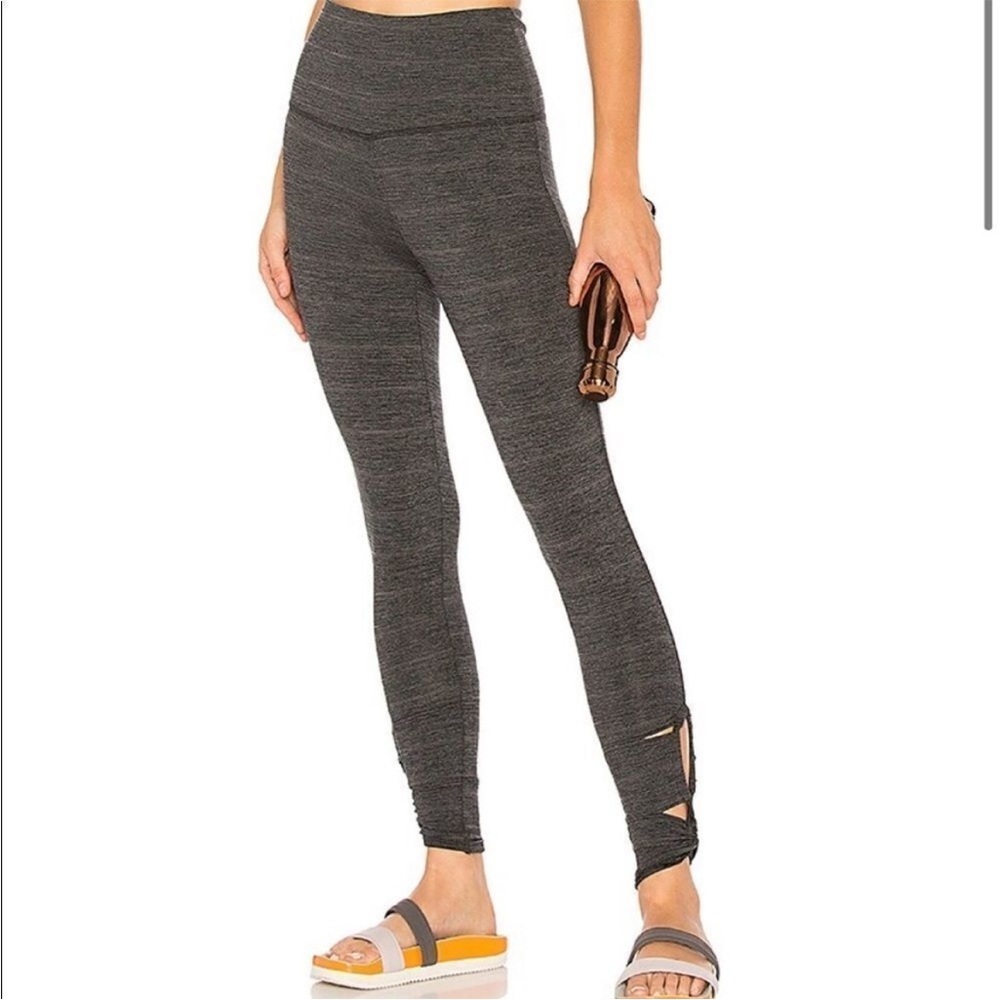 Free People Movement Charcoal Grey Cutout Leggings